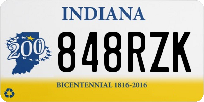 IN license plate 848RZK