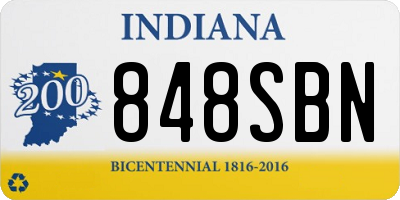 IN license plate 848SBN