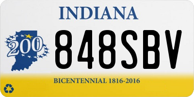 IN license plate 848SBV