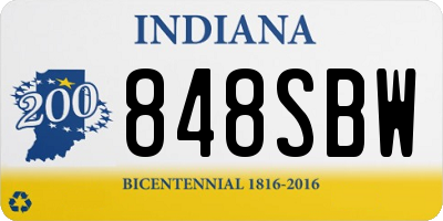 IN license plate 848SBW