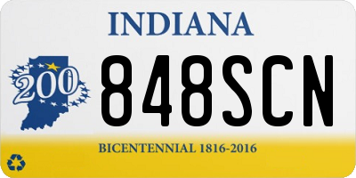 IN license plate 848SCN