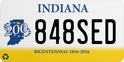 IN license plate 848SED