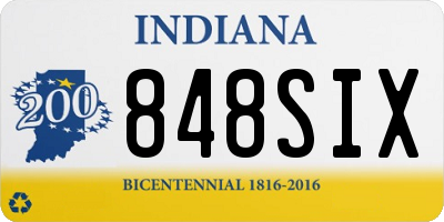 IN license plate 848SIX