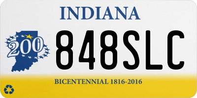 IN license plate 848SLC