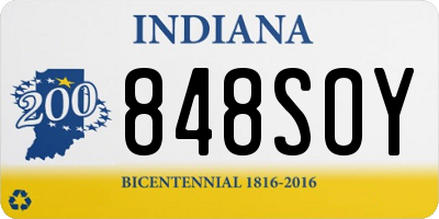 IN license plate 848SOY