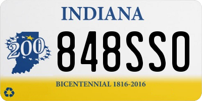 IN license plate 848SSO