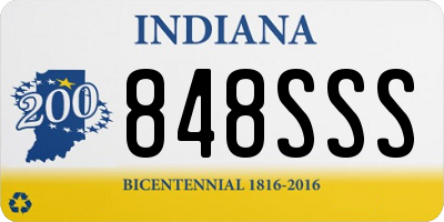 IN license plate 848SSS