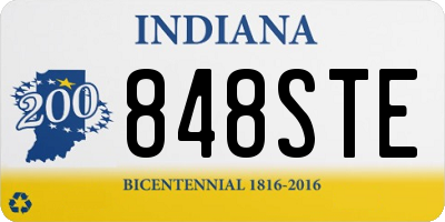 IN license plate 848STE
