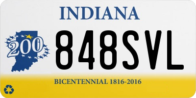 IN license plate 848SVL