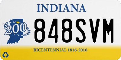 IN license plate 848SVM