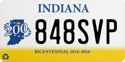 IN license plate 848SVP