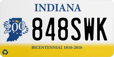 IN license plate 848SWK