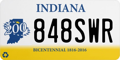 IN license plate 848SWR