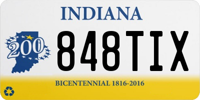IN license plate 848TIX