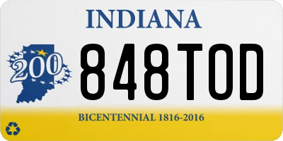 IN license plate 848TOD