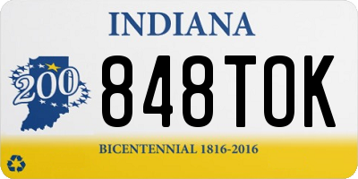 IN license plate 848TOK