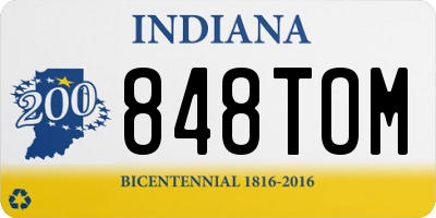 IN license plate 848TOM