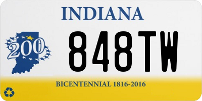 IN license plate 848TW
