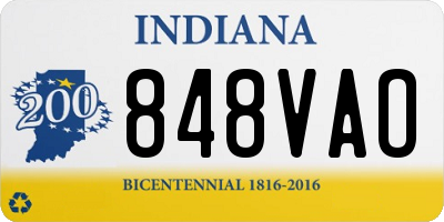IN license plate 848VAO