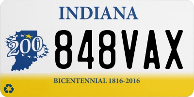 IN license plate 848VAX