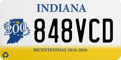 IN license plate 848VCD