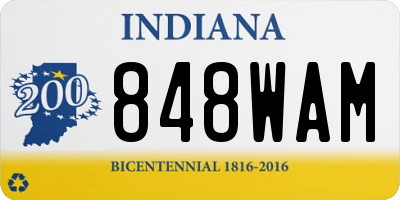 IN license plate 848WAM