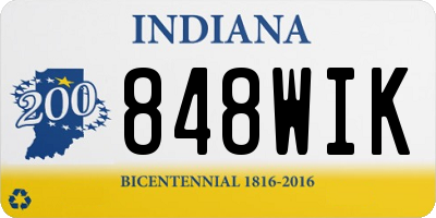 IN license plate 848WIK