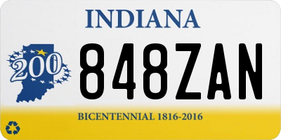 IN license plate 848ZAN