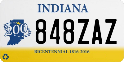 IN license plate 848ZAZ