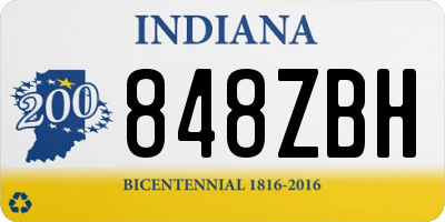 IN license plate 848ZBH
