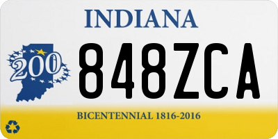 IN license plate 848ZCA