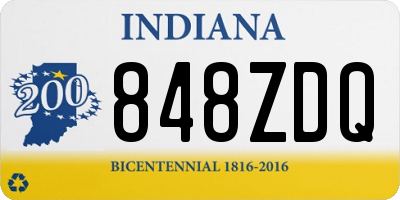 IN license plate 848ZDQ