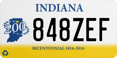 IN license plate 848ZEF