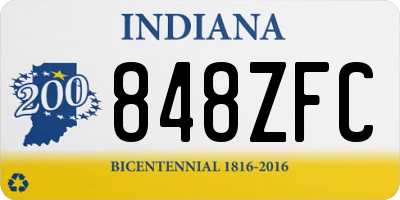 IN license plate 848ZFC