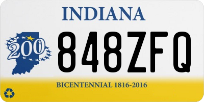 IN license plate 848ZFQ