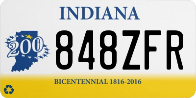 IN license plate 848ZFR