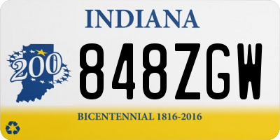 IN license plate 848ZGW