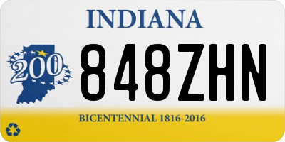 IN license plate 848ZHN