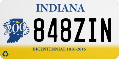 IN license plate 848ZIN