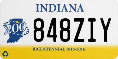 IN license plate 848ZIY