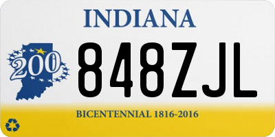 IN license plate 848ZJL