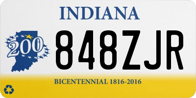 IN license plate 848ZJR