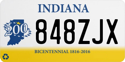 IN license plate 848ZJX