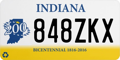 IN license plate 848ZKX