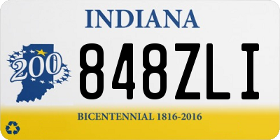 IN license plate 848ZLI
