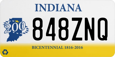 IN license plate 848ZNQ