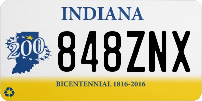 IN license plate 848ZNX