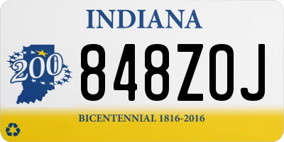 IN license plate 848ZOJ