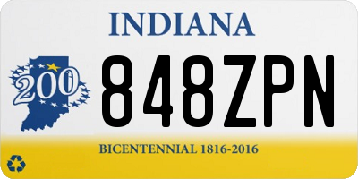 IN license plate 848ZPN