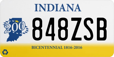 IN license plate 848ZSB